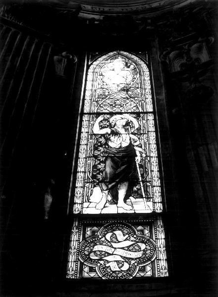 San Giovanni Battista/ San Sebastiano (vetrata, elemento d'insieme) di Bertini Pompeo (sec. XIX)