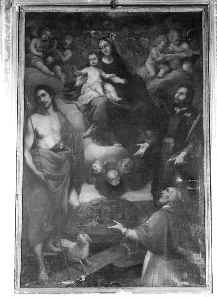 Madonna della Vittoria con San Giovanni Battista e Pierre D'Aubusson (dipinto, elemento d'insieme) di Baiardo Giovanni Battista (sec. XVII)