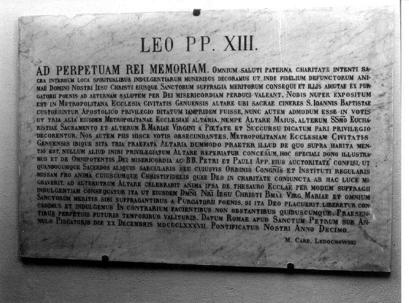 lapide commemorativa, opera isolata - bottega genovese (sec. XIX)