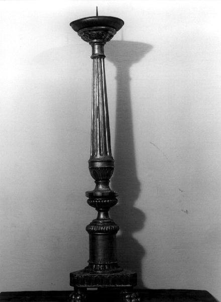 candeliere d'altare, coppia - bottega ligure (metà sec. XIX)