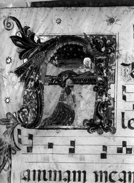 re Davide (miniatura, elemento d'insieme) - produzione italiana (sec. XV)