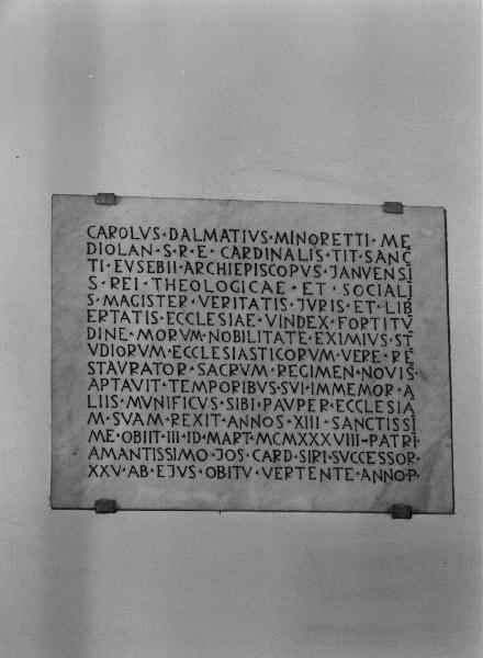 lapide documentaria, opera isolata - bottega genovese (sec. XX)