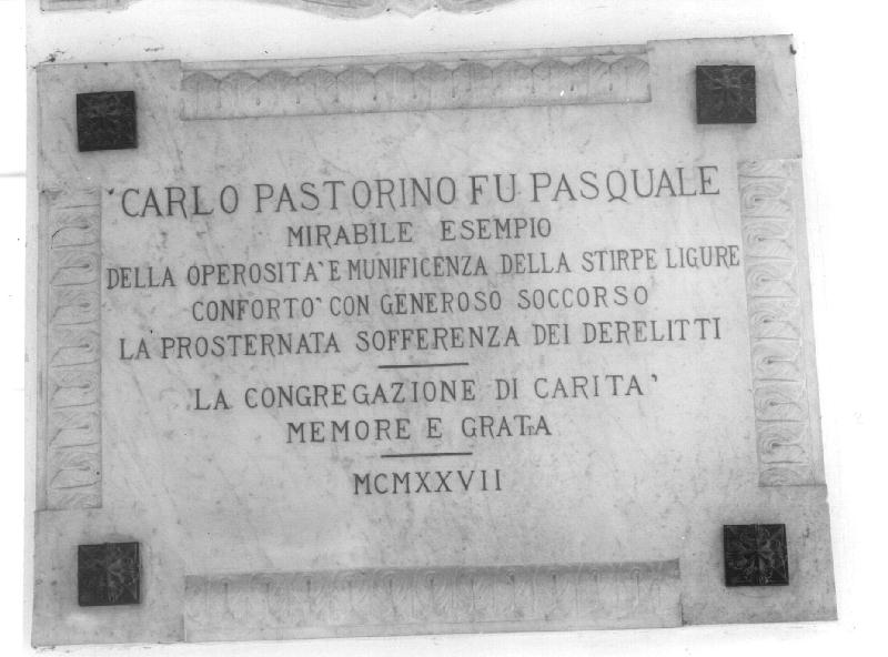 lapide, opera isolata - PRODUZIONE LIGURE (sec. XX)