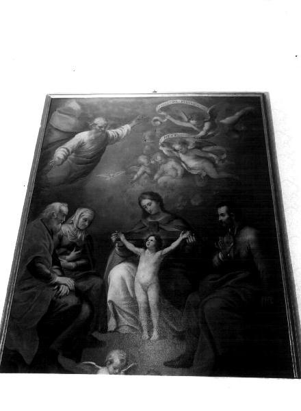 Sacra Famiglia con San Gioacchino e Sant'Anna (dipinto, opera isolata) di Baiardo Giovanni Battista (sec. XVII)