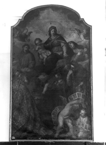 Madonna del Rosario e Santi (dipinto, opera isolata) - ambito genovese (seconda metà sec. XVI)