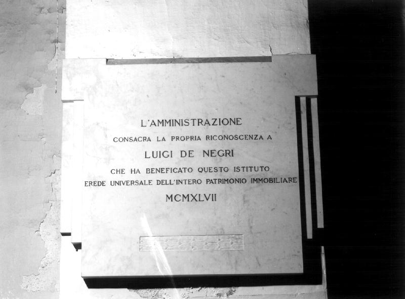 lapide documentaria, opera isolata - bottega genovese (sec. XX)