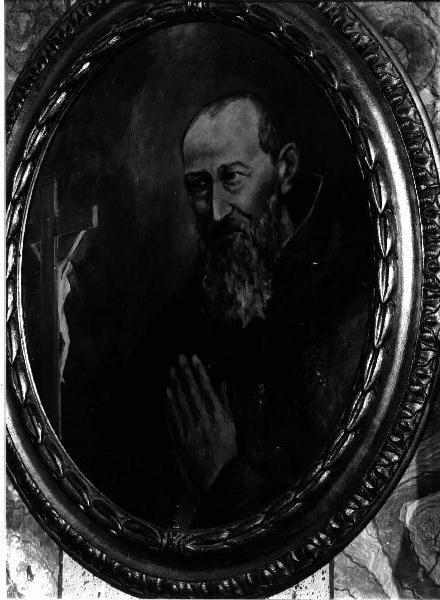 Santo monaco in preghiera (dipinto, elemento d'insieme) - ambito genovese (sec. XX)