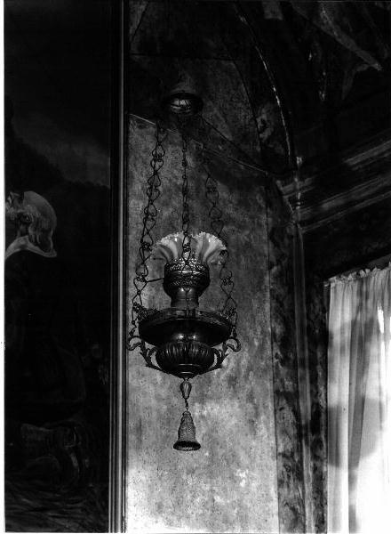 lampada pensile, elemento d'insieme - bottega genovese (sec. XIX)