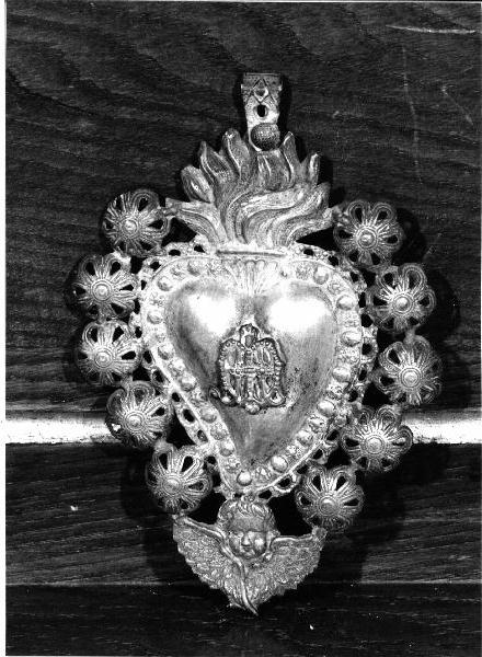 motivi decorativi floreali/ cherubino (ex voto, opera isolata) - bottega italiana (seconda metà sec. XIX)