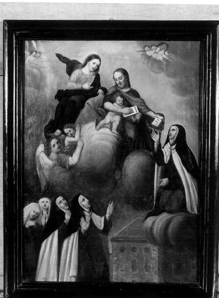 San Giuseppe accoglie le suppliche delle suore carmelitane (dipinto, opera isolata) - ambito italiano (metà sec. XIX)