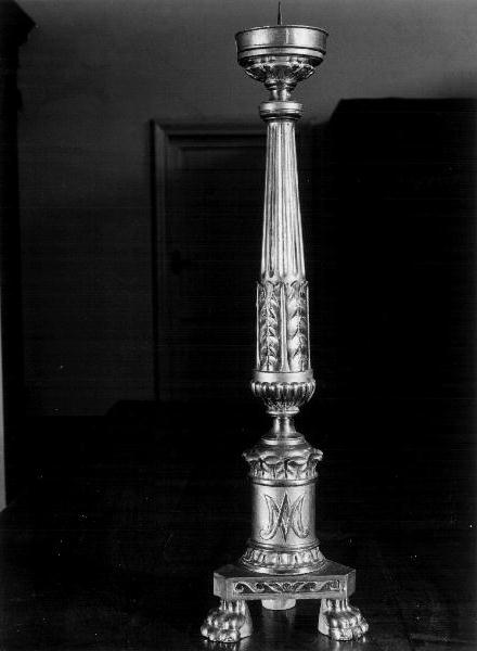 candeliere d'altare, elemento d'insieme - bottega italiana (seconda metà sec. XIX)