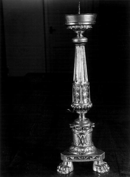 candeliere d'altare, elemento d'insieme - bottega italiana (seconda metà sec. XIX)