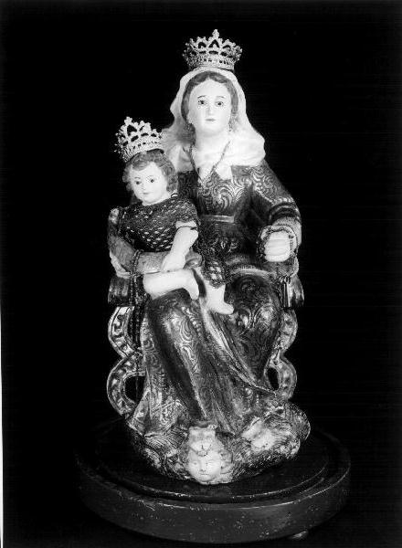 MADONNA DEL ROSARIO (statua, opera isolata) - bottega italiana (prima metà sec. XIX)