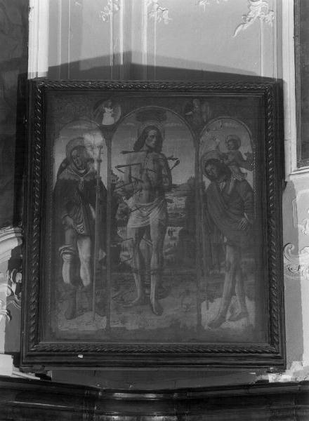 San Rocco/ San Sebastiano/ San Cristoforo (dipinto, opera isolata) - ambito ligure (primo quarto sec. XVI)