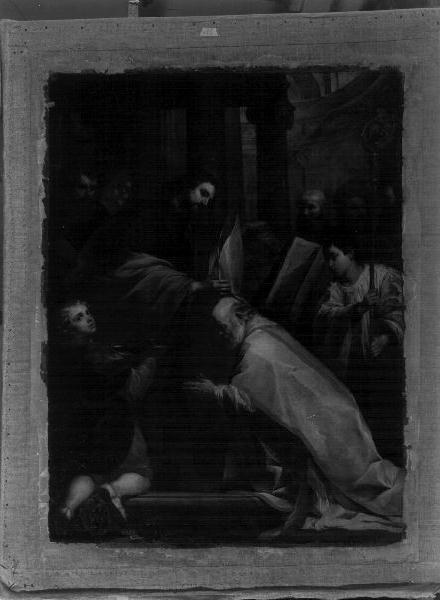San Giacomo consacra San Pietro martire vescovo di Praga (pala d'altare, elemento d'insieme) di De Ferrari Orazio (sec. XVII)