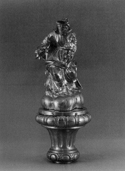 Madonna del Carmelo (pomo di mazza processionale, opera isolata) di Bancalari Fedele (ultimo quarto sec. XIX)