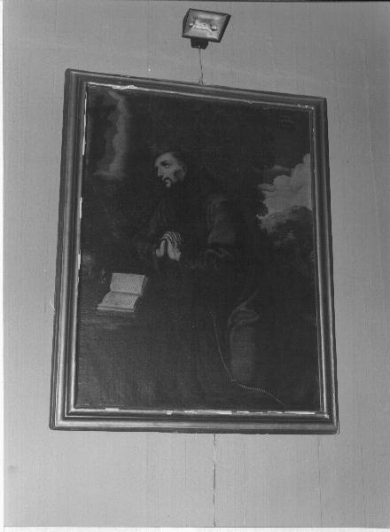 San Francesco d'Assisi in preghiera (dipinto, opera isolata) di Borzone Luciano (scuola) (prima metà sec. XVII)