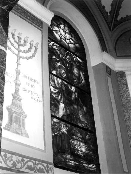 BATTESIMO DI CRISTO (vetrata, opera isolata) - PRODUZIONE LIGURE (metà sec. XX)