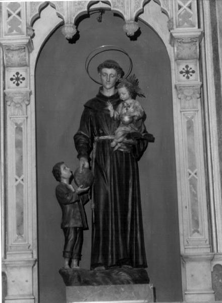 Sant'Antonio da Padova con il bambino (statua, elemento d'insieme) - bottega ligure (fine/inizio secc. XIX/ XX)