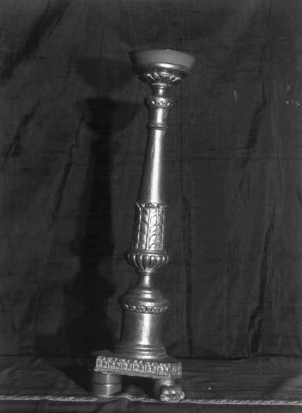 candeliere d'altare, opera isolata - bottega ligure (seconda metà sec. XIX)