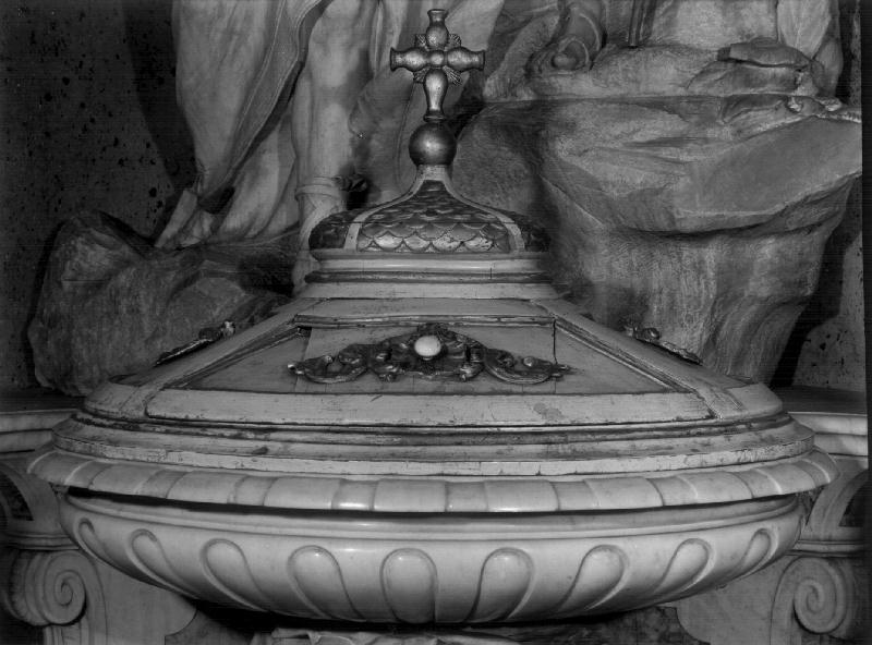 coperchio del fonte battesimale, elemento d'insieme - PRODUZIONE LIGURE (ultimo quarto sec. XIX)