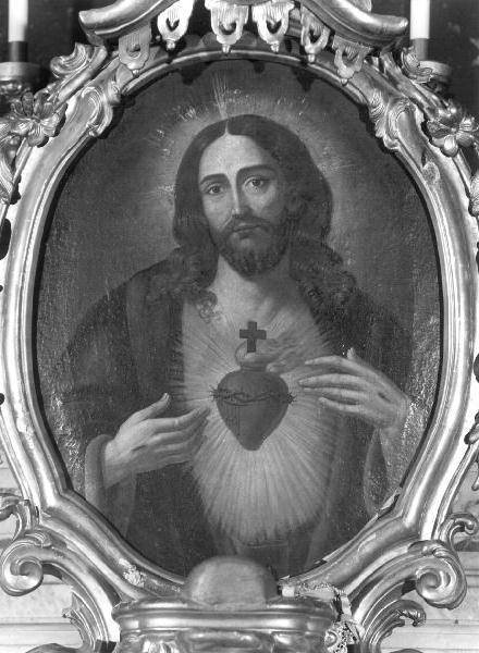 Sacro Cuore di Gesù (dipinto, elemento d'insieme) - ambito ligure (seconda metà sec. XIX)