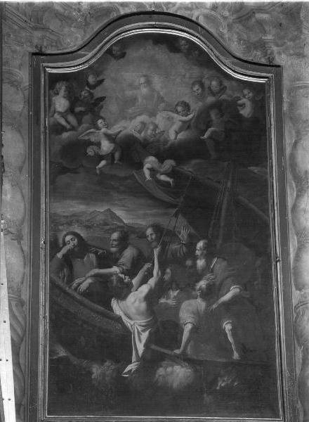 CRISTO PLACA LA TEMPESTA SUL LAGO DI TIBERIADE (dipinto, elemento d'insieme) di Fiasella Domenico detto Sarzana (primo quarto sec. XVII)