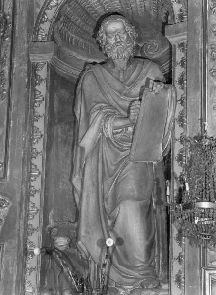 San Luca (statua, elemento d'insieme) di Brilla Antonio (terzo quarto sec. XIX)