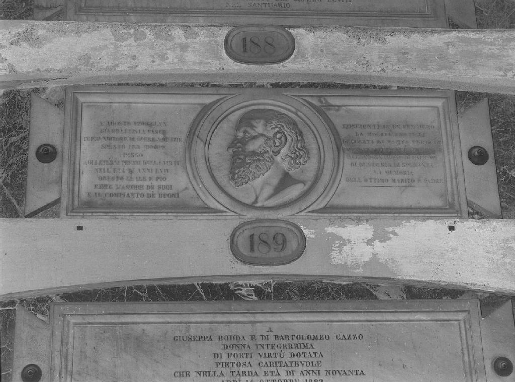 ritratto d'uomo di profilo (monumento funebre, opera isolata) di Ghersi Filippo (sec. XIX)