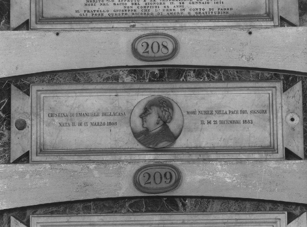 ritratto di donna (monumento funebre, opera isolata) - bottega genovese (ultimo quarto sec. XIX)