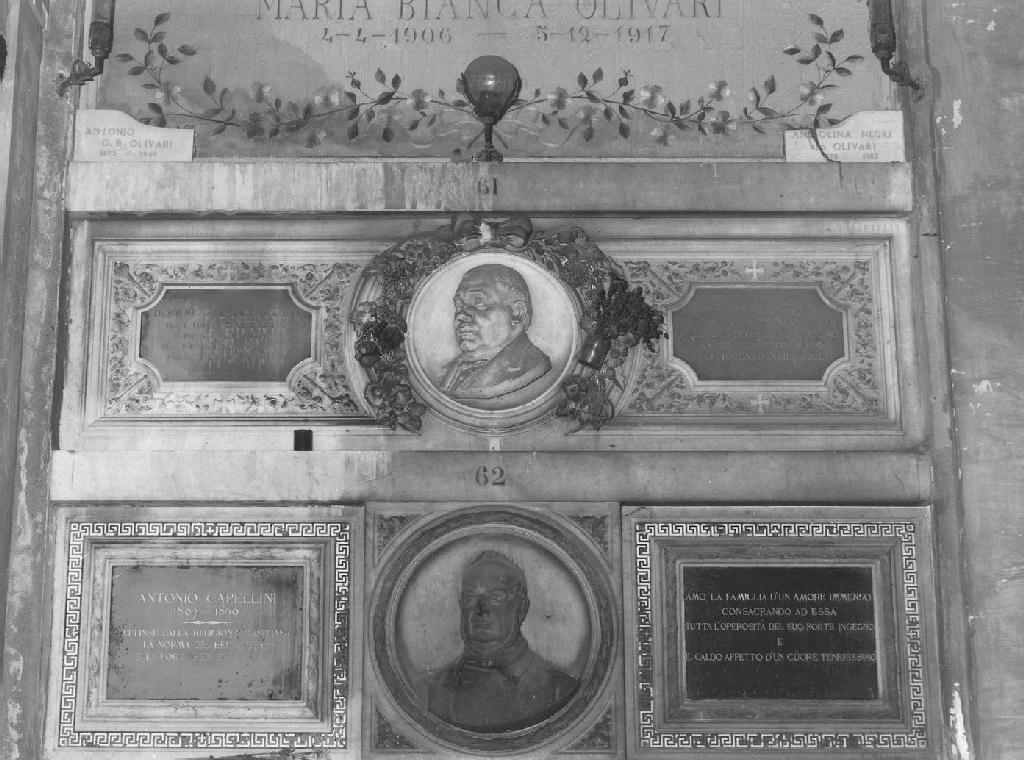 busto ritratto d'uomo (monumento funebre, opera isolata) di Ortelli Angelo (fine sec. XIX)