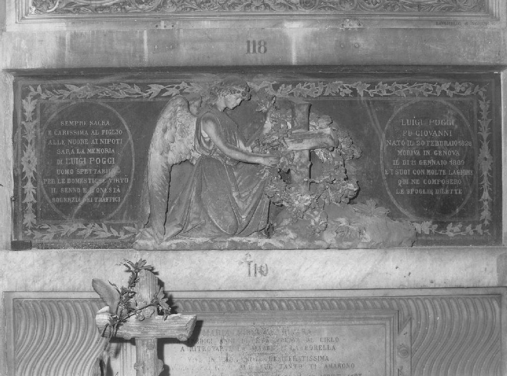 angelo inginocchiato su tomba (monumento funebre, opera isolata) di Clerici Attilio (sec. XIX)