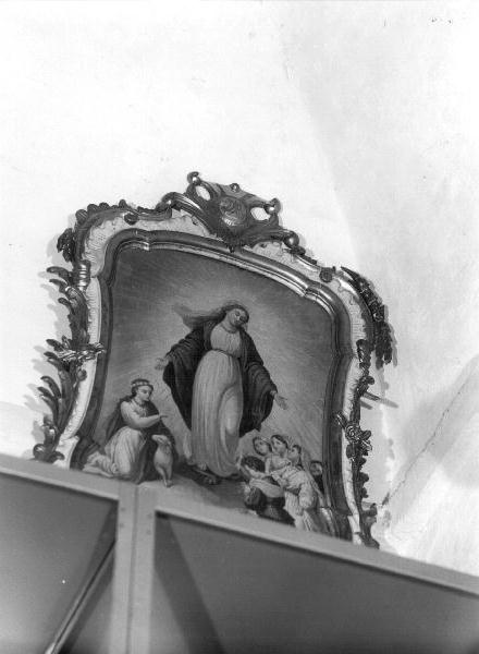 Madonna e devote (dipinto, elemento d'insieme) - ambito ligure (primo quarto sec. XX)