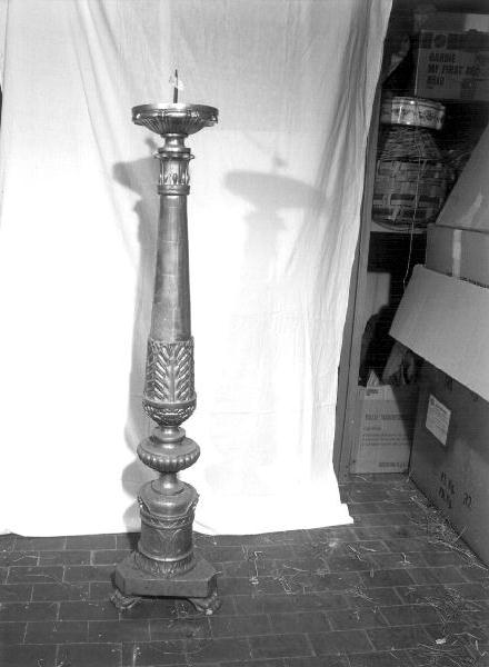 candeliere d'altare, serie - bottega ligure (seconda metà sec. XIX)