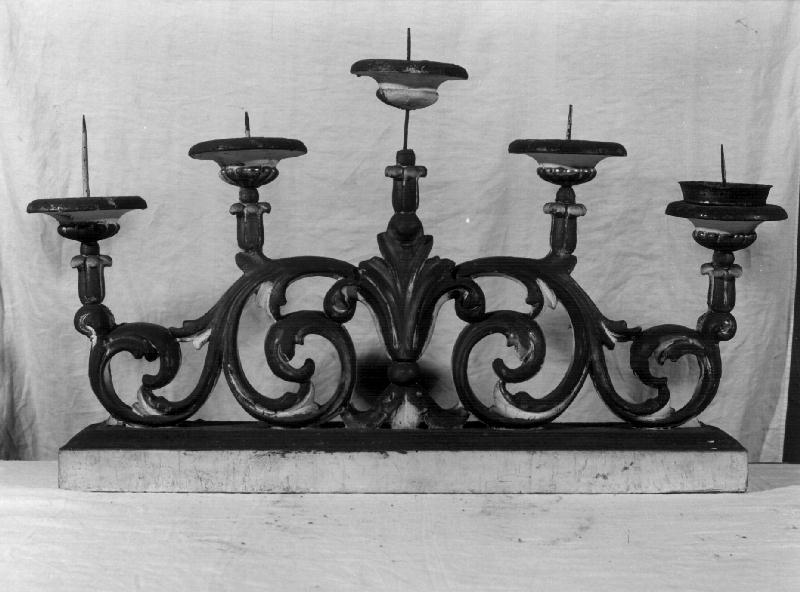 candelabro, opera isolata - bottega ligure (seconda metà sec. XIX)