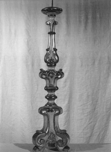 candeliere d'altare, elemento d'insieme - bottega ligure (seconda metà sec. XIX)