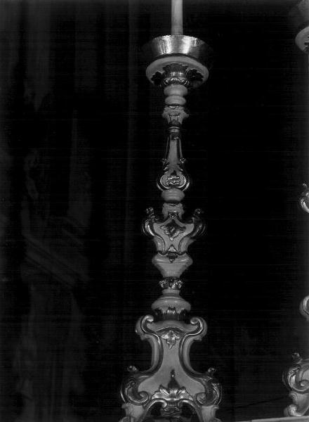 candeliere d'altare, serie - bottega ligure (seconda metà sec. XIX)