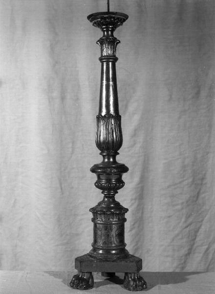 candeliere d'altare, serie - bottega ligure (seconda metà sec. XIX)