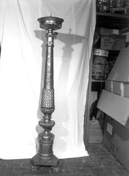 candeliere d'altare, elemento d'insieme - bottega ligure (seconda metà sec. XIX)