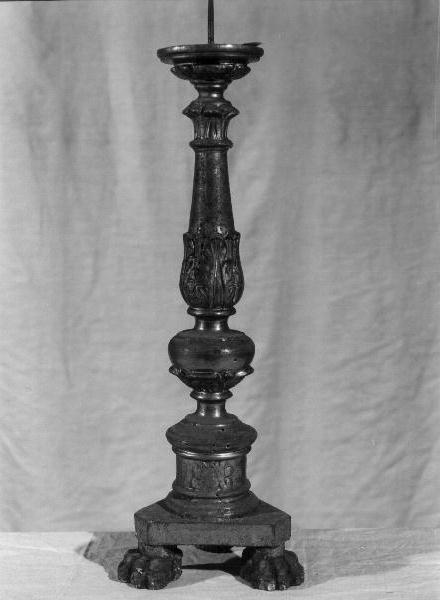 candeliere d'altare, coppia - bottega ligure (seconda metà sec. XIX)