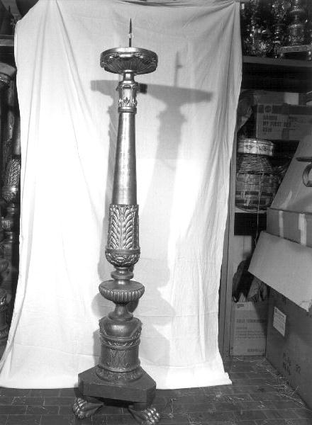 candeliere d'altare, elemento d'insieme - bottega ligure (seconda metà sec. XIX)