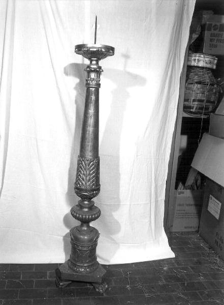 candeliere d'altare, elemento d'insieme - bottega ligure (seconda metà sec. XIX)