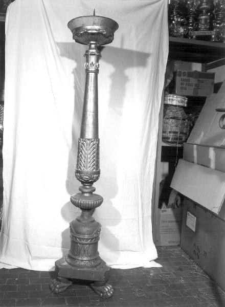 candeliere d'altare, elemento d'insieme - bottega ligure (seconda metà sec. XIX)