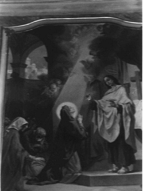 ultima comunione della Madonna (dipinto, elemento d'insieme) di Morgari Luigi (secondo quarto sec. XX)