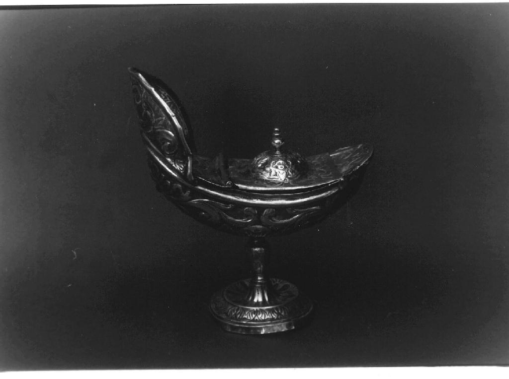 navicella portaincenso, opera isolata - bottega italiana (inizio sec. XIX)