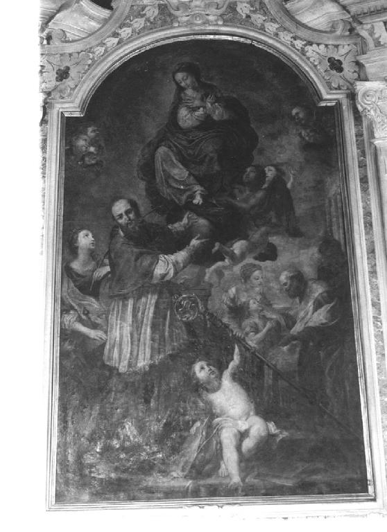 Madonna, San Biagio, San Francesco di Sales, Santa martire (pala d'altare, elemento d'insieme) di De Ferrari Lorenzo (prima metà sec. XVIII)
