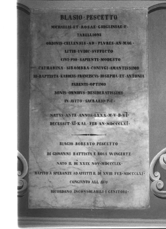 lapide, opera isolata - bottega italiana (sec. XVIII)