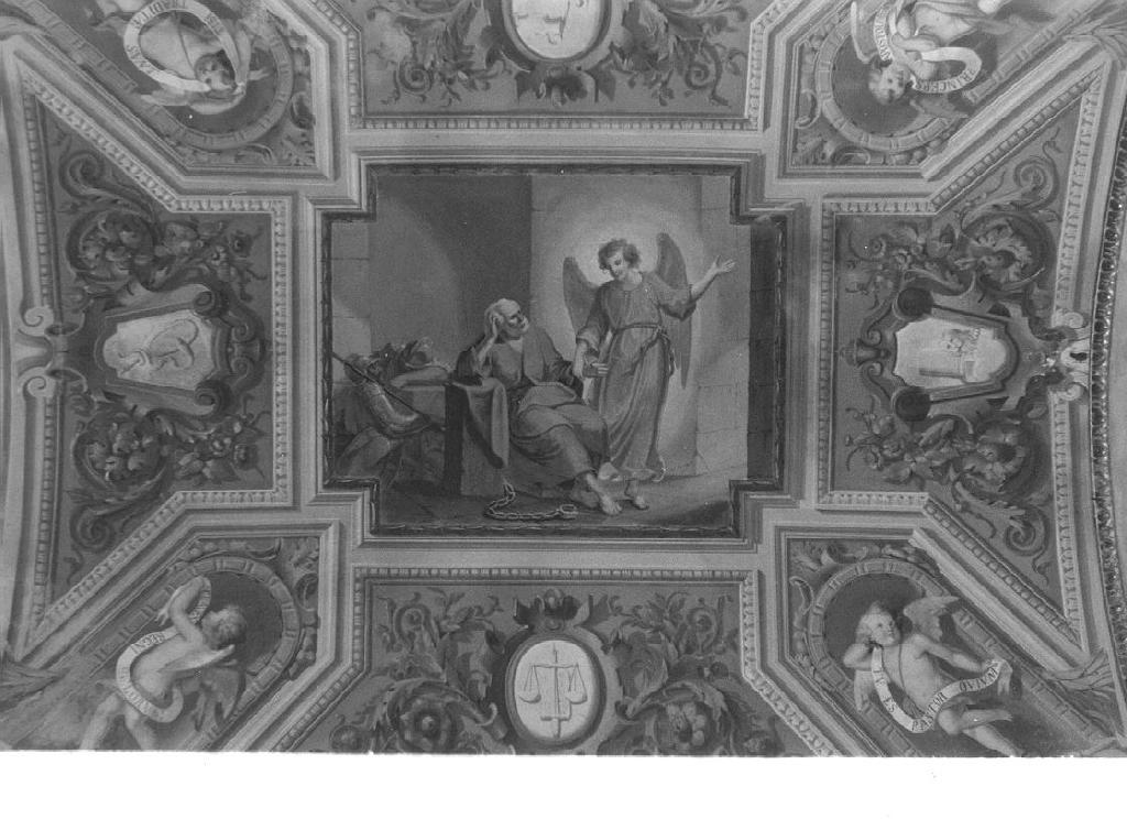 Cristo tentato sul monte/ pie donne al sepolcro/ San Pietro liberato dal carcere da un angelo (dipinto, elemento d'insieme) di Ivaldi Pietro detto Muto, Buscaglia Domenico (seconda metà sec. XIX)