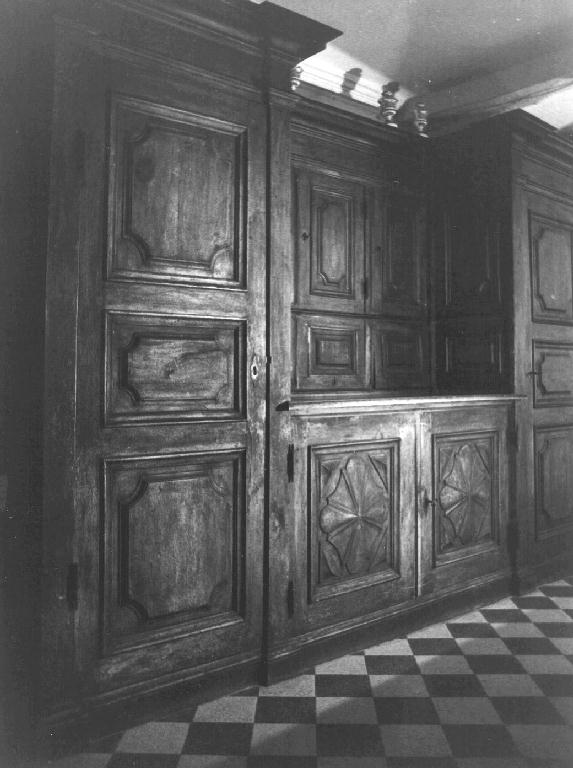 motivi decorativi geometrici (armadio da sacrestia, opera isolata) - bottega ligure (sec. XVII)