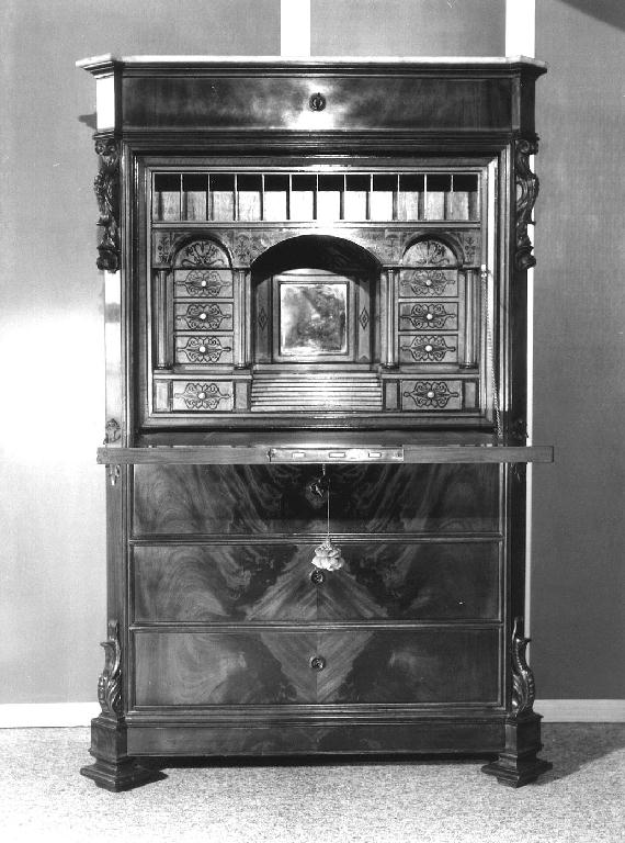secrétaire, opera isolata - bottega ligure (seconda metà sec. XIX)